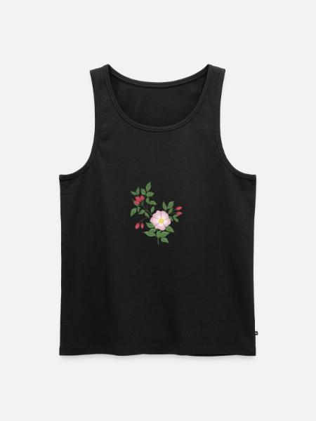 Wild rose and rose hips - Men's Premium Organic Tank Top - black