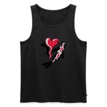 J’adore le poisson Koi - Débardeur bio Premium Homme - noir - Devant - Michal (187cm)