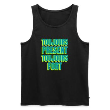 Toujours présent toujours fort - Débardeur bio Premium Homme - noir - Devant - Michal (187cm)