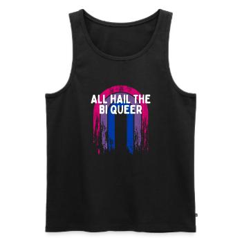 All Hail the Bi Queer Bisexual LGBTQ Bi Pride - Men's Premium Organic Tank Top - black - Front - Michal (187cm)