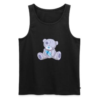 Purple teddy bear - Men's Premium Organic Tank Top - black - Front - AI Model Male 178 light (178cm)