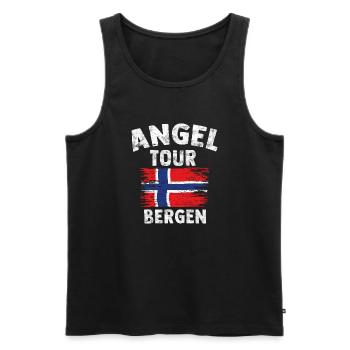 BERGEN - Angel Tour Norwegen Personalisierbar - Männer Premium Bio Tank Top - Schwarz - Vorne - Michal (187cm)