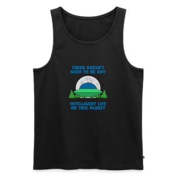 No intelligent life - Men's Premium Organic Tank Top - black - Front - Michal (187cm)