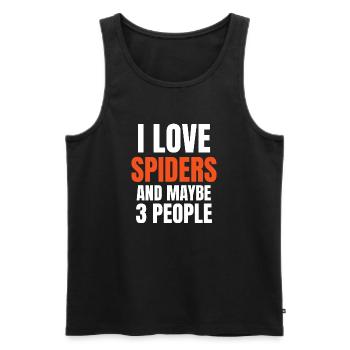 Ich liebe Spinnen und vielleicht 3 Leute lustig - Männer Premium Bio Tank Top - Schwarz - Vorne - Michal (187cm)