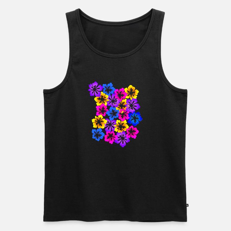 Blumenteppich - Männer Premium Bio Tank Top - Schwarz