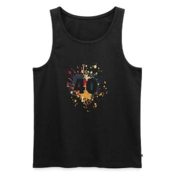 Numéro 40e couleur Splash - Débardeur bio Premium Homme - noir - Devant - Michal (187cm)