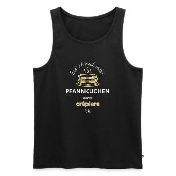 Lustiger Pfannkuchen Eierkuchen Pancake Spruch - Männer Premium Bio Tank Top - Schwarz - Vorne - Michal (187cm)