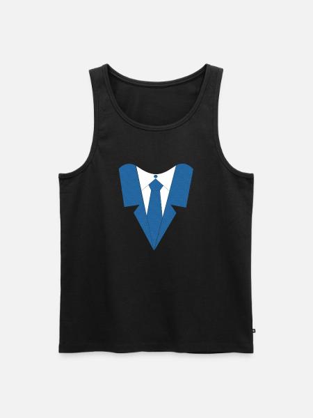 HEMD MIT KRAWATTE - Männer Premium Bio Tank Top - Schwarz
