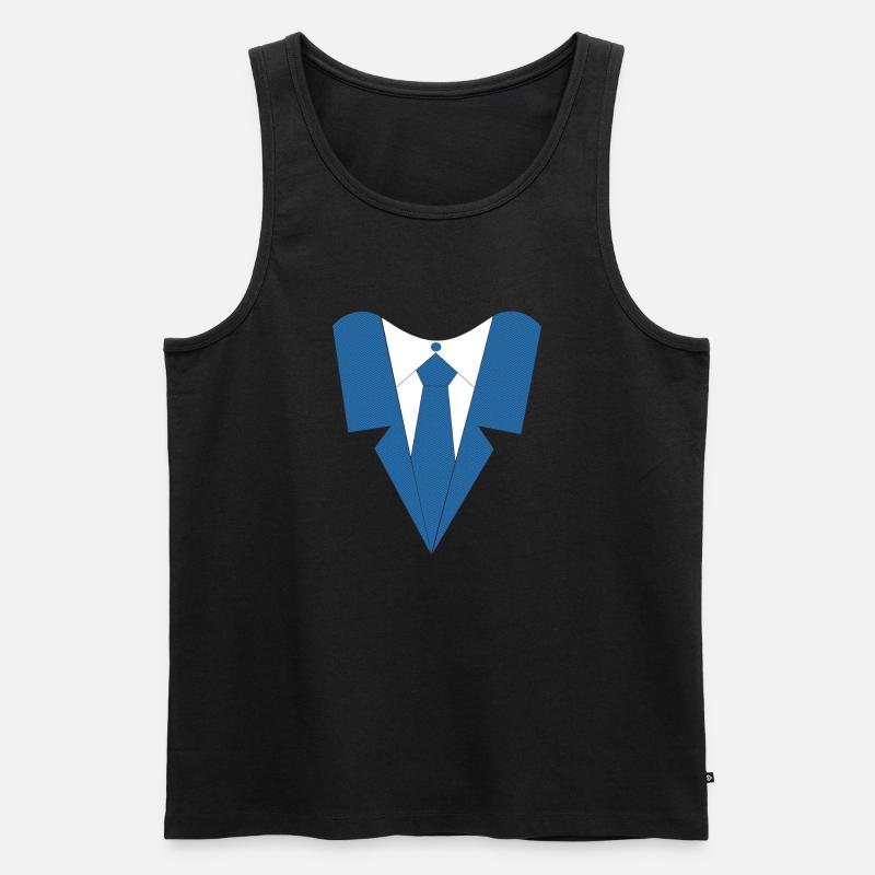 HEMD MIT KRAWATTE - Männer Premium Bio Tank Top - Schwarz