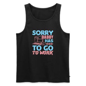 SORRY DADDY HAS TO GO TO WORK - Men's Premium Organic Tank Top - black - Front - AI Model Male 178 light (178cm)