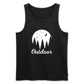 Adventure Travel Hiking Mountain - Men's Premium Organic Tank Top - black - Front - AI Model Male 178 light (178cm)