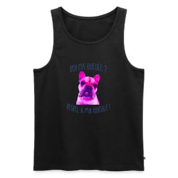 koi ma gueule cadeau - Débardeur bio Premium Homme - noir - Devant - Michal (187cm)