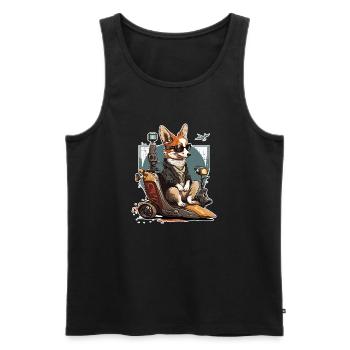 Welsh Corgi Pembroke - Men's Premium Organic Tank Top - black - Front - AI Model Male 178 light (178cm)