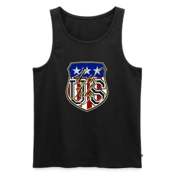 US 4th July - Männer Premium Bio Tank Top - Schwarz - Vorne - AI Model Male 178 light (178cm)