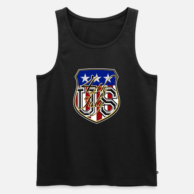 US 4th July - Männer Premium Bio Tank Top - Schwarz