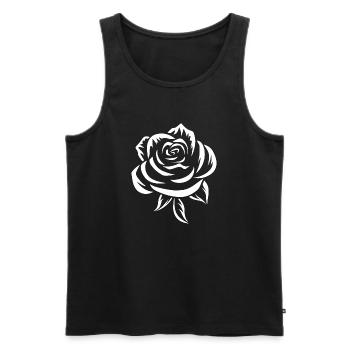 White Rose - Men's Premium Organic Tank Top - black - Front - AI Model Male 178 light (178cm)