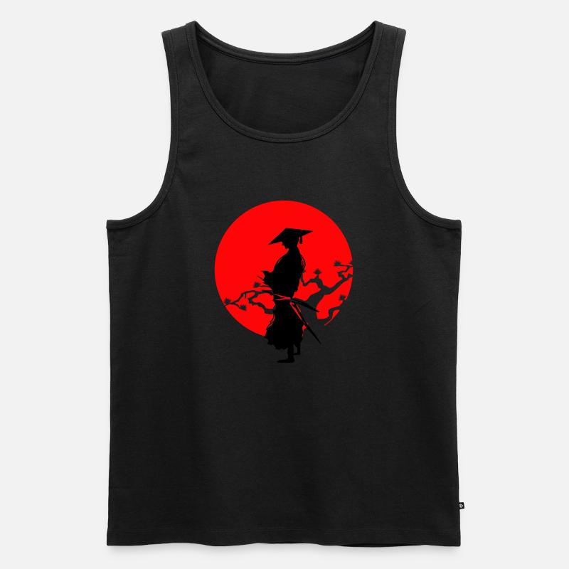samurai warrior - Männer Premium Bio Tank Top - Schwarz
