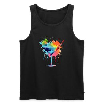 Cocktail 2 - Débardeur bio Premium Homme - noir - Devant - Michal (187cm)