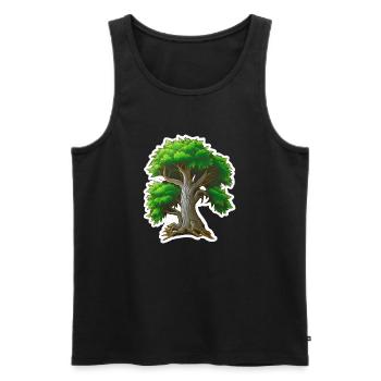 Lebenssäule: Der majestätische Baum - Männer Premium Bio Tank Top - Schwarz - Vorne - AI Model Male 178 light (178cm)