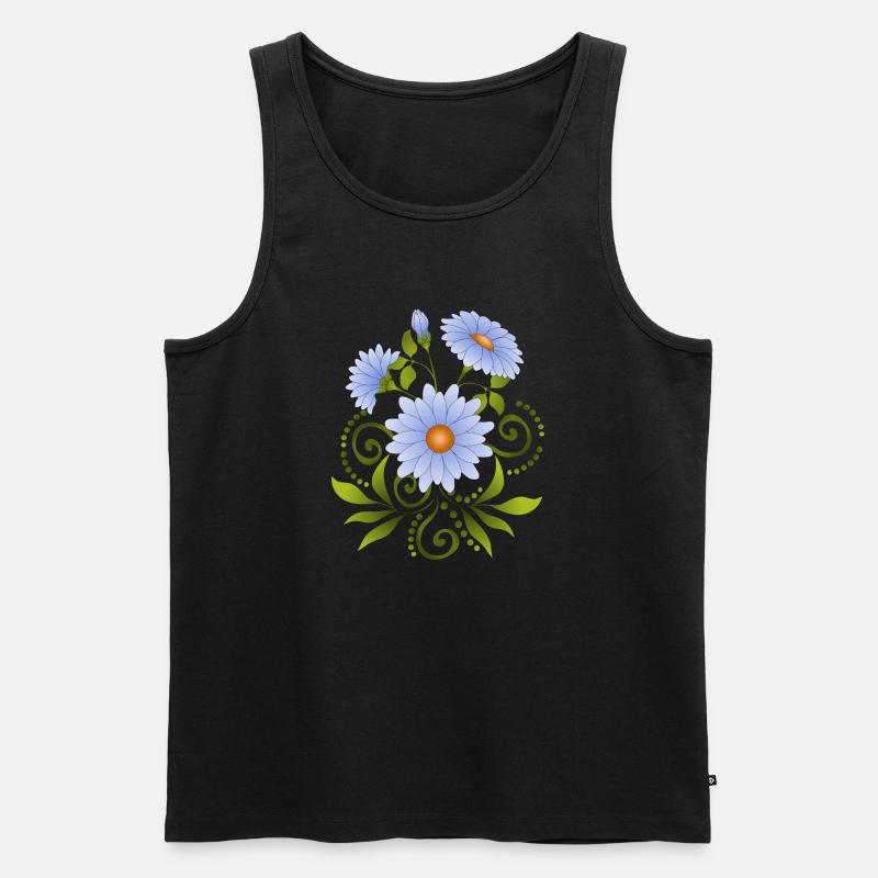 Blumen - Männer Premium Bio Tank Top - Schwarz