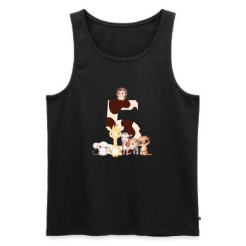 5th Anniversary - Fifth Anniversary Animals - Men's Premium Organic Tank Top - black - Front - AI Model Male 178 light (178cm)