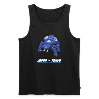 Cyberpunk Mecha A.I. Cosplay Anime Robot Tshirt - Men's Premium Organic Tank Top - black - Front - AI Model Male 178 light (178cm)