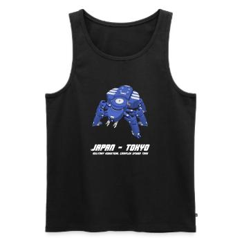Cyberpunk Mecha A.I. Cosplay Anime Robot Tshirt - Men's Premium Organic Tank Top - black - Front - AI Model Male 178 light (178cm)