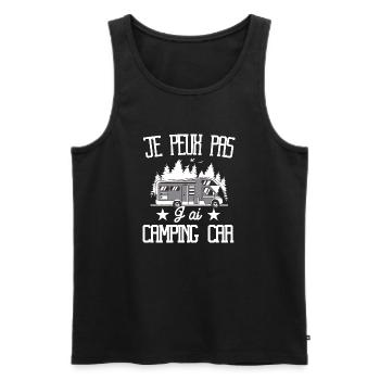 Je peux pas j'ai camping car cadeau humour camping - Débardeur bio Premium Homme - noir - Devant - Michal (187cm)