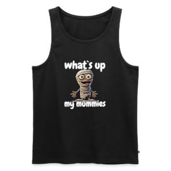 HALLOWEEN MUMIE - Männer Premium Bio Tank Top - Schwarz - Vorne - AI Model Male 178 light (178cm)