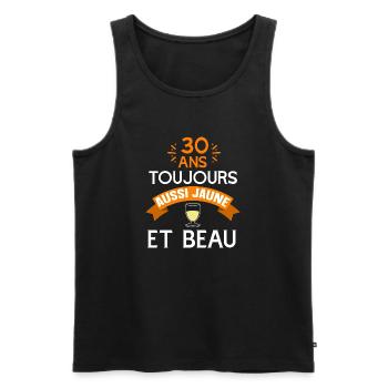 30 ans cadeau anniversaire homme humour beauf - Débardeur bio Premium Homme - noir - Devant - Michal (187cm)