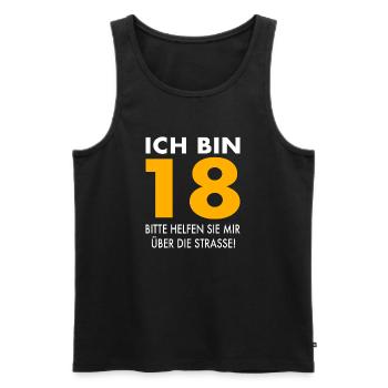 18. Geburtstag Geschenkidee 18 Jahre - Männer Premium Bio Tank Top - Schwarz - Vorne - Michal (187cm)