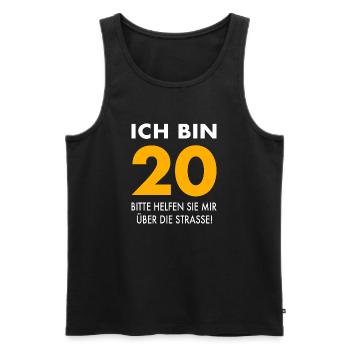 20. Geburtstag Geschenk 20 Jahre Sprüche - Männer Premium Bio Tank Top - Schwarz - Vorne - Michal (187cm)