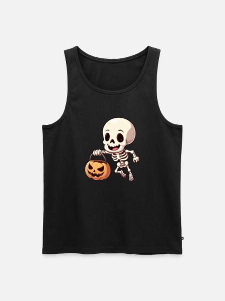 Halloween Happy Skeleton - Men's Premium Organic Tank Top - black