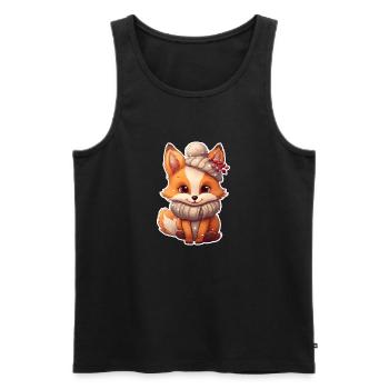 cute vixen winter/christmas - Men's Premium Organic Tank Top - black - Front - AI Model Male 178 light (178cm)