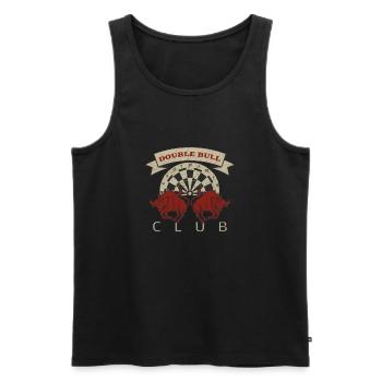Double Bull Club - Men's Premium Organic Tank Top - black - Front - AI Model Male 178 light (178cm)