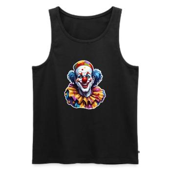 Clown / Zirkus / Fasching / Karneval / verspielt - Männer Premium Bio Tank Top - Schwarz - Vorne - Michal (187cm)