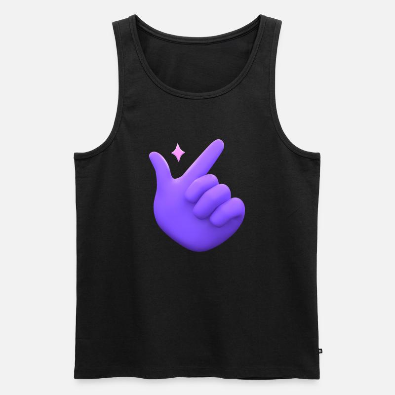 3D-Handschnippen mit den Fingern - Männer Premium Bio Tank Top - Schwarz