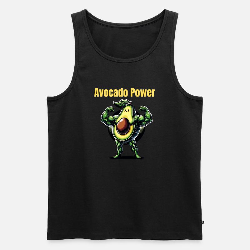 Avocado Power - Männer Premium Bio Tank Top - Schwarz