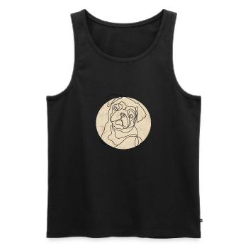 MOPS IM RETRO-STIL - Männer Premium Bio Tank Top - Schwarz - Vorne - Michal (187cm)