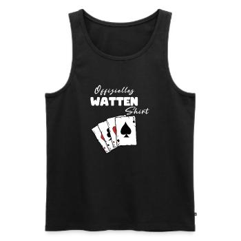 Watten Offizielles Shirt - Männer Premium Bio Tank Top - Schwarz - Vorne - Michal (187cm)