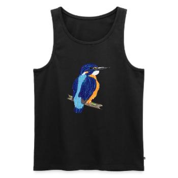 Nettes Design mit einem Eisvogel I - Männer Premium Bio Tank Top - Schwarz - Vorne - AI Model Male 178 light (178cm)