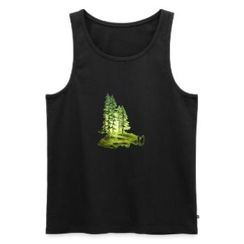 Pine Woods - Men's Premium Organic Tank Top - black - Front - AI Model Male 178 light (178cm)