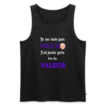 Je ne suis pas vieux - Débardeur bio Premium Homme - noir - Devant - Michal (187cm)