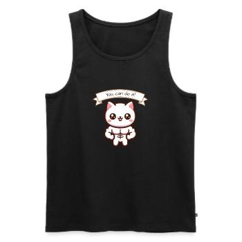 You can do it! Muskelkater - Männer Premium Bio Tank Top - Schwarz - Vorne - AI Model Male 178 light (178cm)