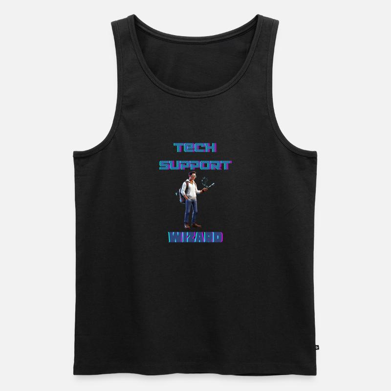 Tech Support Wizard - Men's Premium Organic Tank Top - black