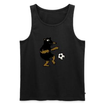 Bear Football - Men's Premium Organic Tank Top - black - Front - Michal (187cm)