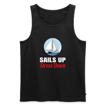 Segeln Boot Kapitän Segelboot Schiff Segler - Männer Premium Bio Tank Top - Schwarz - Vorne - AI Model Male 178 light (178cm)