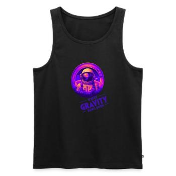 Là où la gravité s’incline Design - Débardeur bio Premium Homme - noir - Devant - AI Model Male 178 light (178cm)