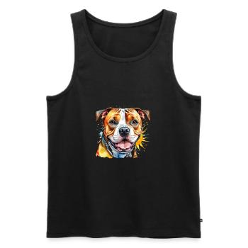 staffy rayon de soleil - Débardeur bio Premium Homme - noir - Devant - Michal (187cm)