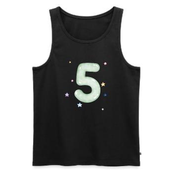 5th Anniversary Watercolor Star - Men's Premium Organic Tank Top - black - Front - AI Model Male 178 light (178cm)